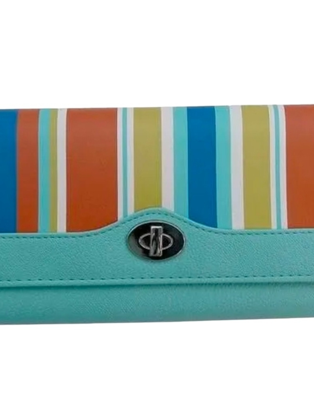 Kenneth Cole Striped Turquoise Multi-Color Wallet - Picture 1 of 2